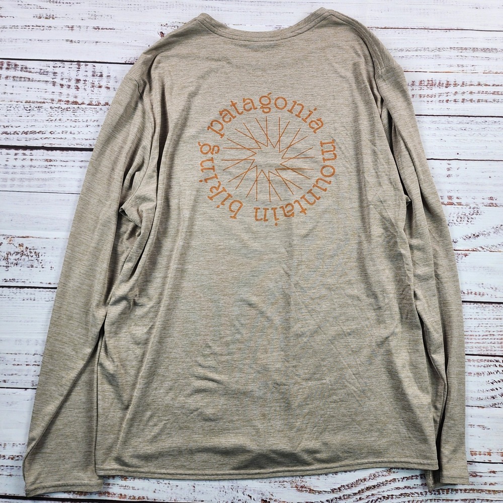 Patagonia Capilene Cool Daily Long Sleeve Shirt Mens L Mountain Bike Graphic